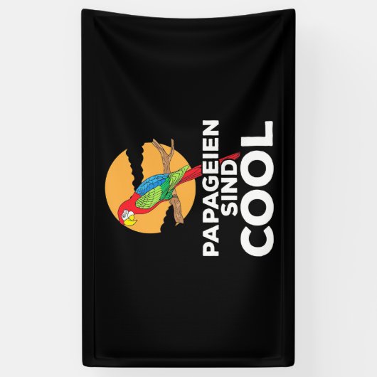 Parrot Papageien Sind Cool Spandoek (Verticaal)