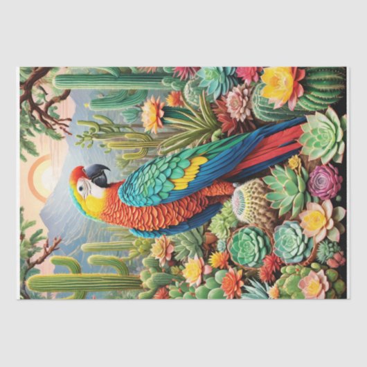 Parrot Paradise - Decoupage - Tissuepapier (Voorkant)