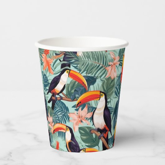 Parrot Paradise Papieren servetten Bekers (Voorkant)