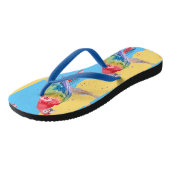 Parrot Parrots Tropical Macaw Bird Blue Mannen Teenslippers (Schuin)