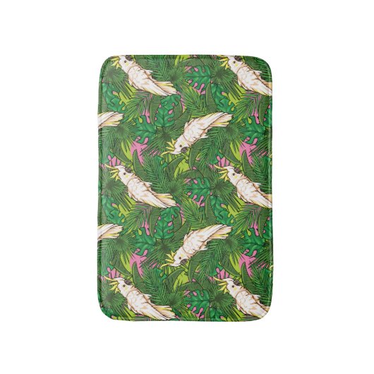 Parrot Patroon met palmbladeren Badmat (Voorkant Verticaal)