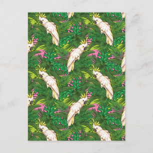 Parrot Patroon met palmbladeren Briefkaart