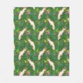Parrot Patroon met palmbladeren Fleece Deken (Voorkant)