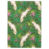 Parrot Patroon met palmbladeren Klembord (Achterkant)