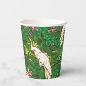 Parrot Patroon met palmbladeren Papieren Bekers (Achterkant)