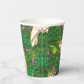 Parrot Patroon met palmbladeren Papieren Bekers (Rechts)