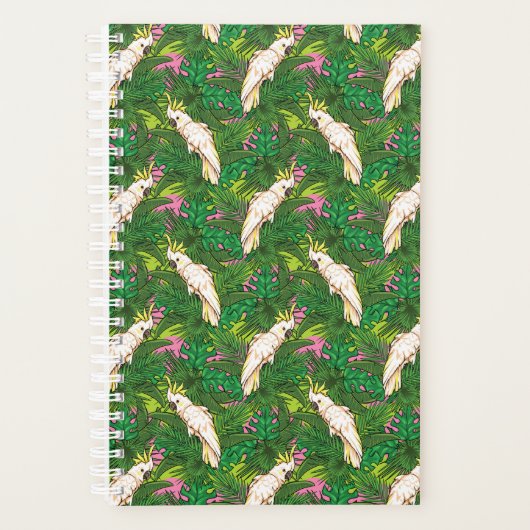 Parrot Patroon met palmbladeren Planner (Voorkant)