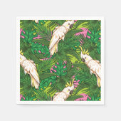 Parrot Patroon met palmbladeren Servet (Voorkant)
