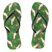 Parrot Patroon met palmbladeren Teenslippers (Voetbed)