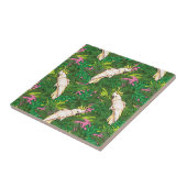 Parrot Patroon met palmbladeren Tegeltje (Zijkant)