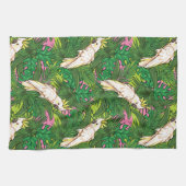 Parrot Patroon met palmbladeren Theedoek (Horizontaal)