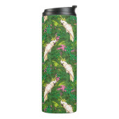 Parrot Patroon met palmbladeren Thermosbeker (Gedraaid links)