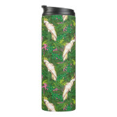 Parrot Patroon met palmbladeren Thermosbeker (Geroteerd rechts)
