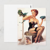 Parrot Pin Up Briefkaart (Voorkant / Achterkant)