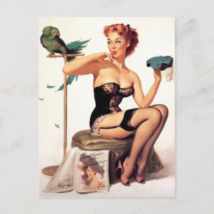 Parrot Pin Up Briefkaart
