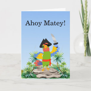 Parrot Pirate Birthday Card Kaart