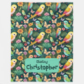 Parrot Playground: een levendige dans van tropisch Fleece Deken (Voorkant)