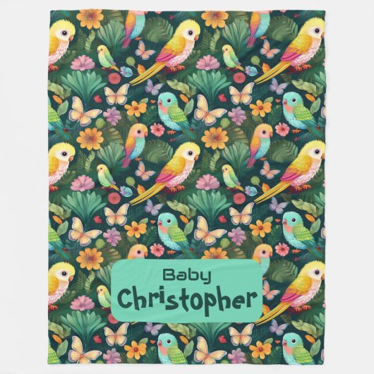 Parrot Playground: een levendige dans van tropisch Fleece Deken (Voorkant)