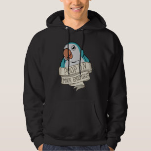 Parrot Poop je vijand in Blue Monk Paraket Q Hoodie