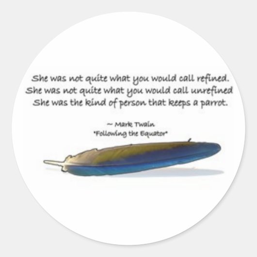 Parrot Quote Ronde Sticker (Voorkant)