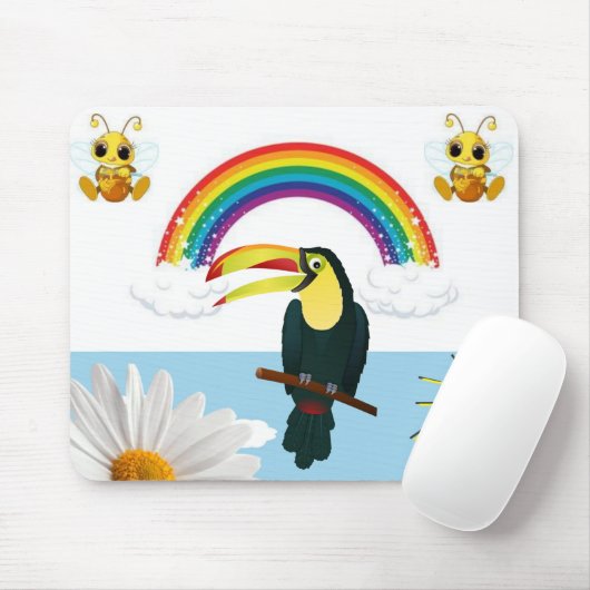 Parrot Rainbow Sun Floral Muismat! Muismat (Met muis)