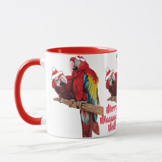 Parrot Red Birds Merry Kerstmis Macaw Red Mok (Links)