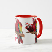 Parrot Red Birds Merry Kerstmis Macaw Red Mok (Voorkant rechts)
