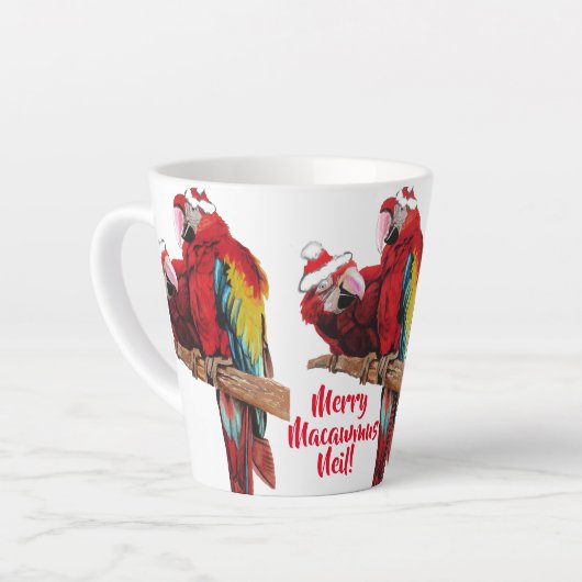 Parrot Red Merry kerstmis Macaw Latte Mok (Linkerhoek)