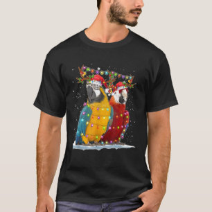 Parrot Reindeer Xmas Light Kerstannaments San T-shirt