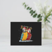 Parrot Reindeer Xmas Light-kerstsieraden Briefkaart (Staand voorkant)