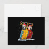 Parrot Reindeer Xmas Light-kerstsieraden Briefkaart (Voorkant / Achterkant)