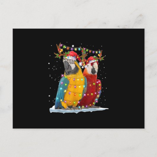 Parrot Reindeer Xmas Light-kerstsieraden Briefkaart (Voorkant)