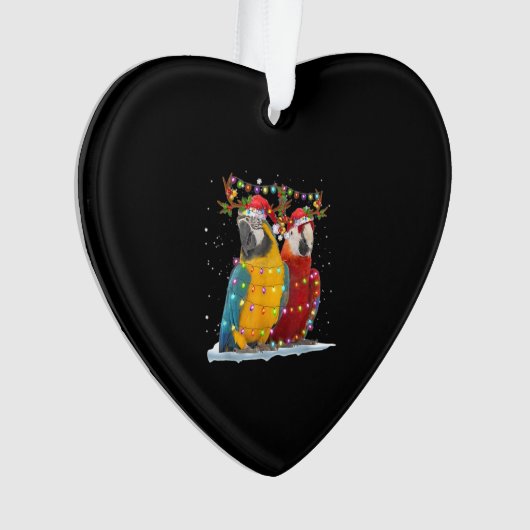 Parrot Reindeer Xmas Light-kerstsieraden Ornament (voorkant)