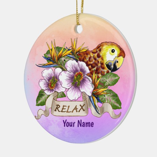 Parrot Relax Keramisch Ornament (Links)