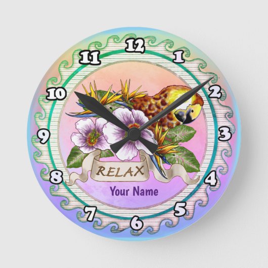 Parrot Relax Ronde Klok (Voorkant)
