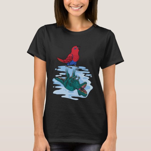 Parrot & Rex Reflectie I Vrouw Eclectus T-shirt (Voorkant)