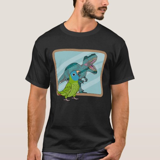 Parrot & Rex Reflection I Blue crowd Conure T-shirt (Voorkant)