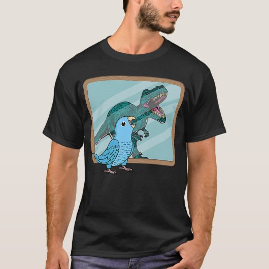 Parrot & Rex Reflection I Blue Parrotlet T-shirt (Voorkant)