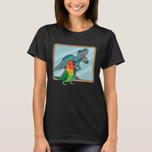 Parrot & Rex Reflection I Fischers Lovebird T-shirt (Voorkant)