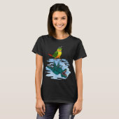 Parrot & Rex Reflection I Geel zijde Groene Cheek T-shirt (Voorkant volledig)