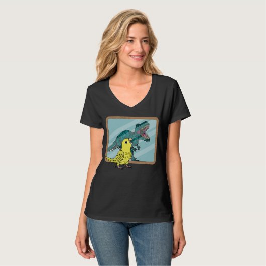 Parrot & Rex Reflection I Gele Parrotlet T-shirt (Voorkant volledig)