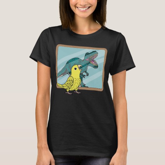 Parrot & Rex Reflection I Gele Parrotlet T-shirt (Voorkant)
