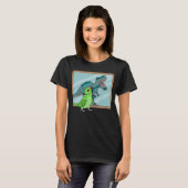 Parrot & Rex Reflection I Green Indian Ringneck T-shirt (Voorkant volledig)