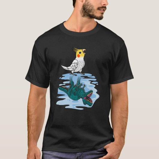 Parrot & Rex Reflection I Lutino Cockatiel T-shirt (Voorkant)