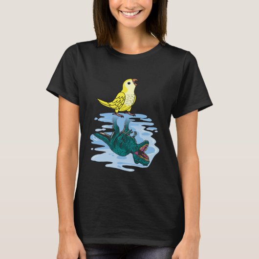 Parrot & Rex Reflection I Lutino Monk Paraket Qua T-shirt (Voorkant)