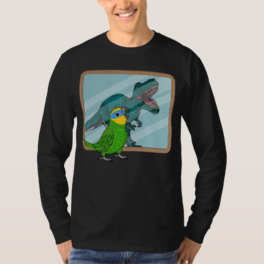 Parrot & Rex Reflection I Orange winged Amazon T-shirt (Voorkant)