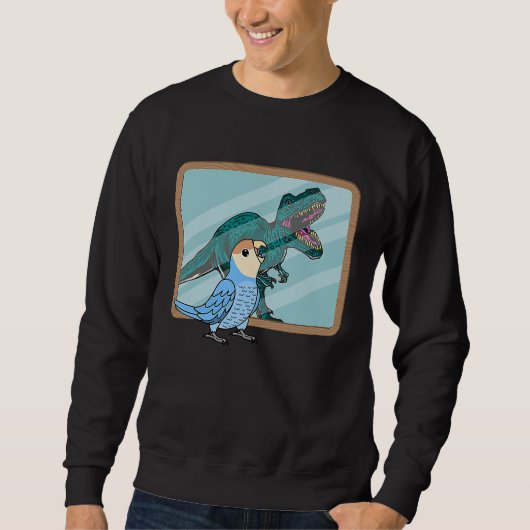 Parrot & Rex Reflection I Peach faced Blue Lovebir Trui (Voorkant)