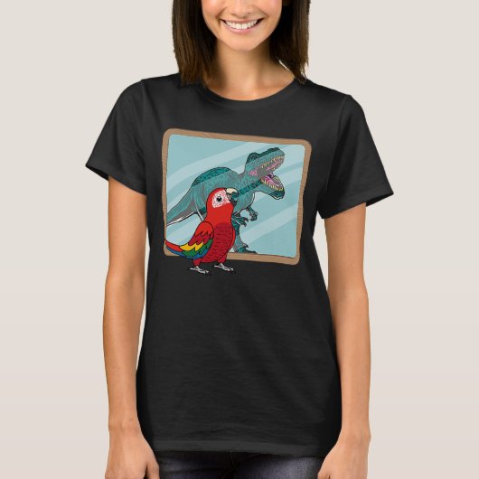 Parrot & Rex Reflection I Scarlet Macaw T-shirt (Voorkant)