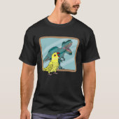 Parrot & Rex Reflection I Yellow Indian Ringneck T-shirt (Voorkant)