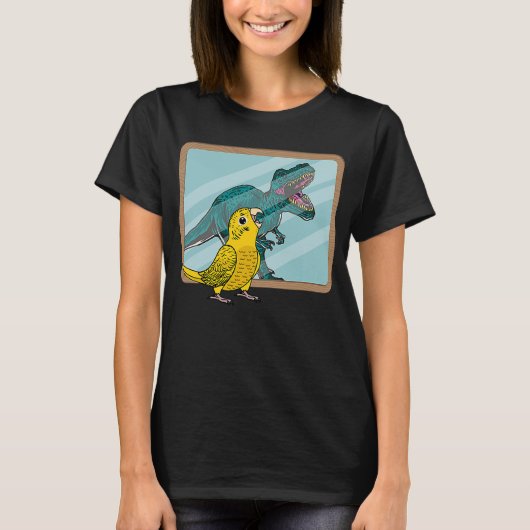 Parrot & Rex Reflection I Yellow Lutino Budgie Bud T-shirt (Voorkant)